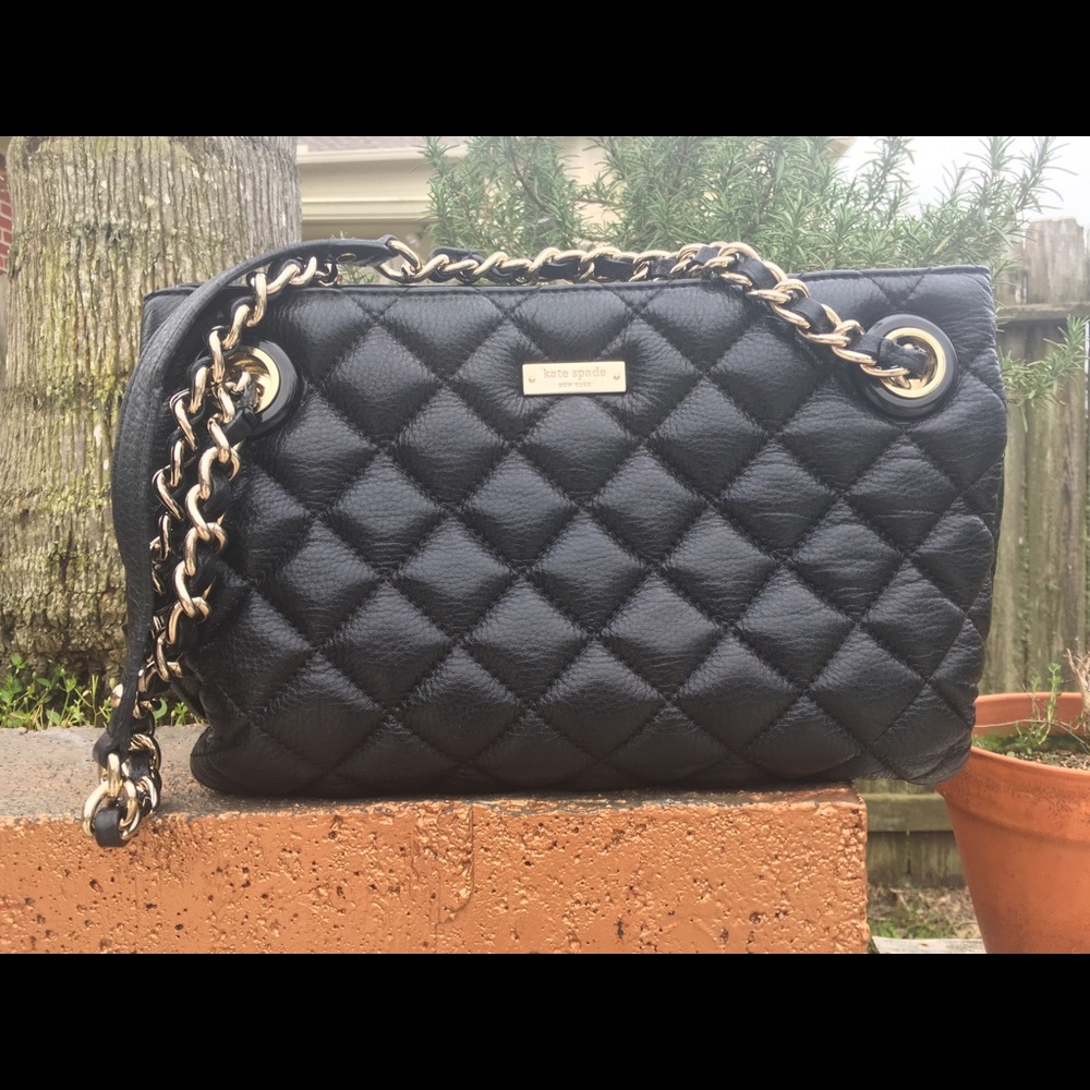 Kate Spade ♠️ quilted soft black leather